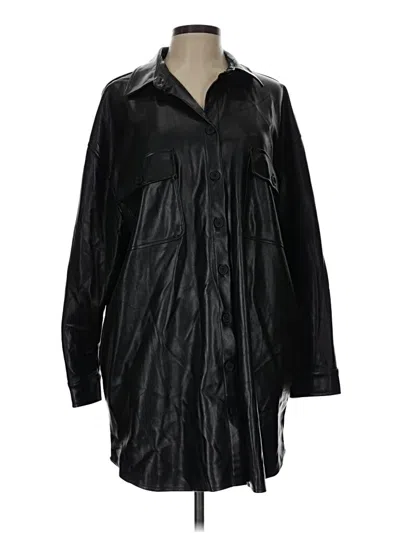 Pre-owned Steve Madden Faux Leather Jacket In Black