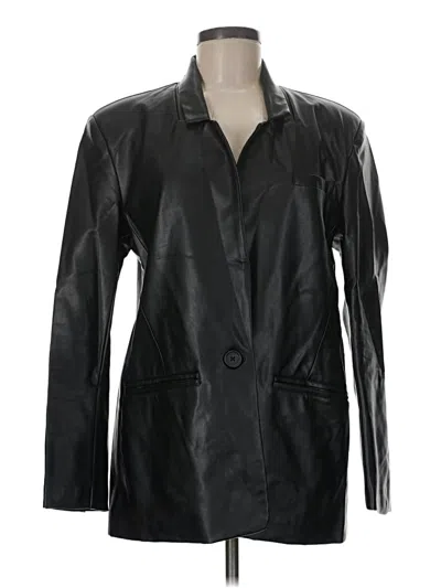 Pre-owned Steve Madden Faux Leather Jacket In Black