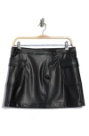 Steve Madden Faux Leather Miniskirt In Black