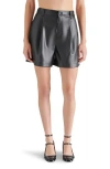 Steve Madden Faux Leather Shorts In Black
