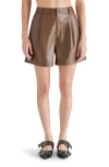 Steve Madden Faux Leather Shorts In Coco
