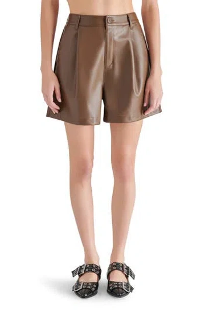 Steve Madden Faux Leather Shorts In Coco