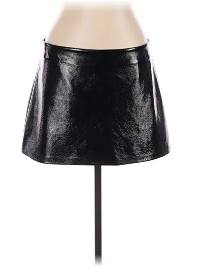 Pre-owned Steve Madden Faux Leather Skirt In Black