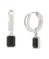 Steve Madden Faux Stone Gem Charm Huggies Earrings