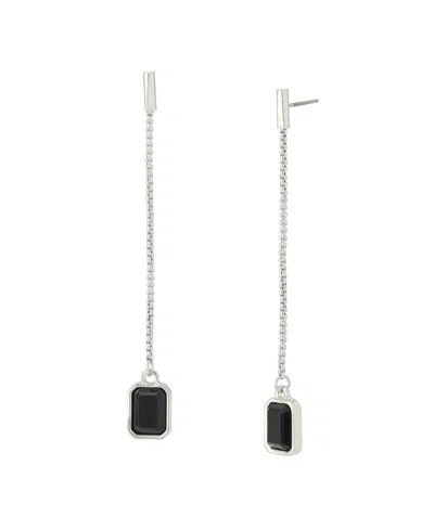 Steve Madden Faux Stone Gem Linear Earrings