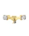 Steve Madden Faux Stone Lock Key Charm Cuff Bracelet In Gold