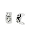 Steve Madden Faux Stone Punk Romance Stone Hoop Earrings
