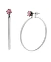 Steve Madden Faux Stone Punk Romance Stone Stud Hoop Earrings
