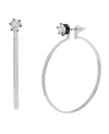 Steve Madden Faux Stone Punk Romance Stone Stud Hoop Earrings