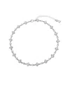 Steve Madden Faux Stone Strand Collar Necklace In Silver