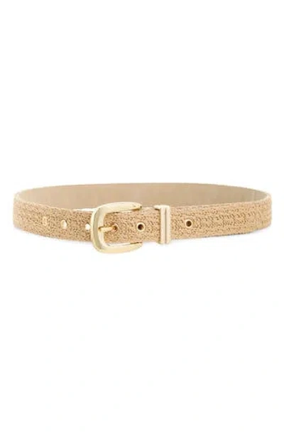 Steve Madden Faux Straw Woven Belt In Neutral