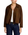 Steve Madden Faux Suede Bubble Bomber Jacket In Brown