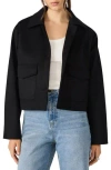 Steve Madden Faux Suede Trucker Jacket In Black