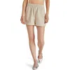 Steve Madden Faux The Record Faux Leather Shorts In Bone