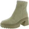 Steve Madden Fella Womens Leather Lug Sole Ankle Boots In Beige