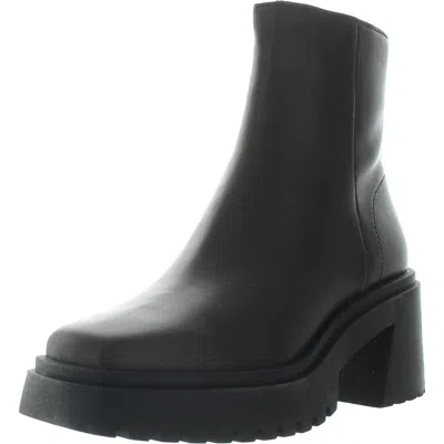 Steve Madden Fella Womens Leather Lug Sole Ankle Boots In Brown
