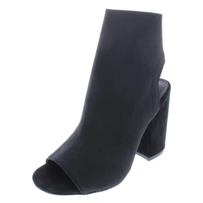 Steve Madden Ferris Womens Knit Block Heel Booties In Black