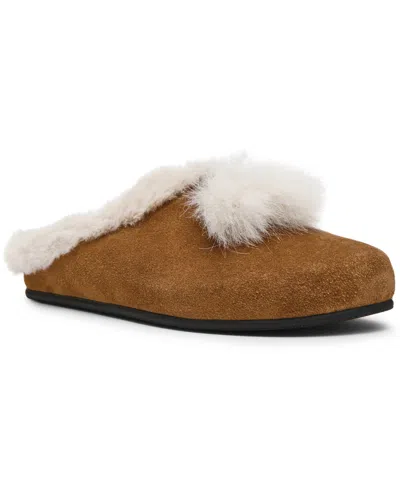 Steve Madden Finnegan-pompom Cozy Slip-on Clogs In Brown