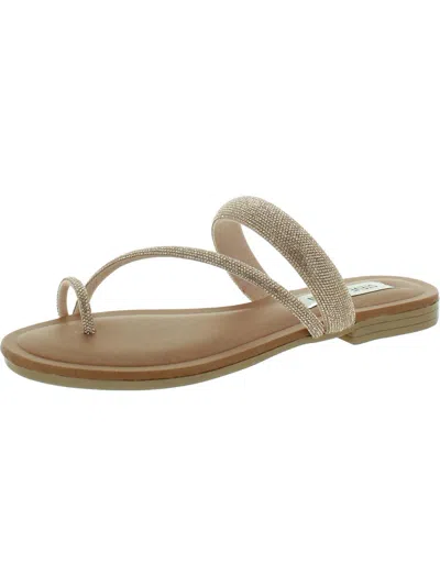 STEVE MADDEN FIORRA WOMENS OPEN TOE SLIP ON SLIDE SANDALS