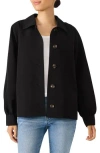 Steve Madden Flared Short Trench Coat In Black