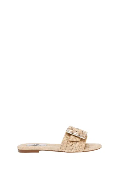 Steve Madden Flat Sandals In Natural Raffia