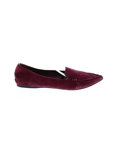 Pre-owned Steve Madden Flats In Burgundy