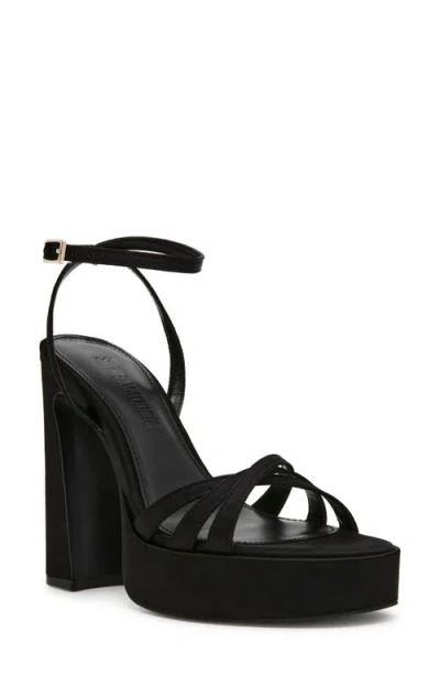 Steve Madden Fleet Ankle Strap Platform Sandal In Black