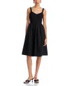 Steve Madden Fleur Smocked Scoop Neck Dress In Black