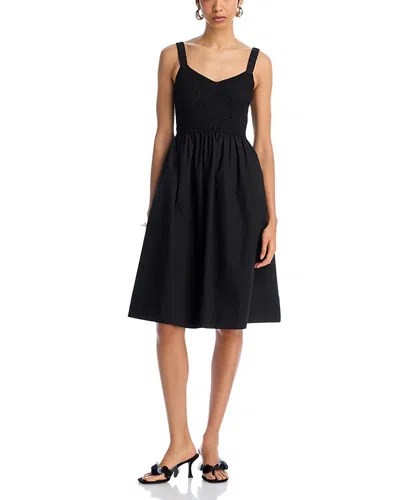 Steve Madden Fleur Smocked Scoop Neck Dress In Black