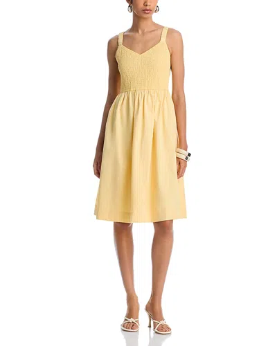Steve Madden Fleur Smocked Scoop Neck Dress In Golden Glow