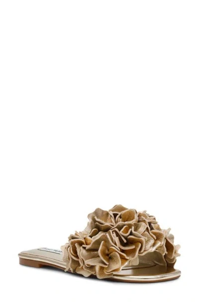 Steve Madden Flo Slide Sandal In Champagne Metallic