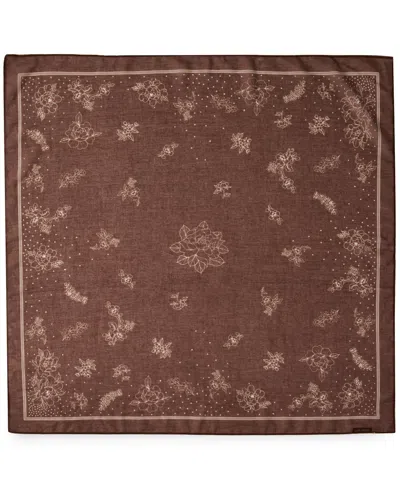 Steve Madden Floral Bandana Square Scarf In Brown