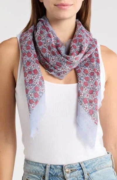 Steve Madden Floral Gauzy Scarf In Multi