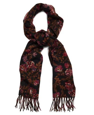 Steve Madden Floral Printed Midweight Scarf In Brown