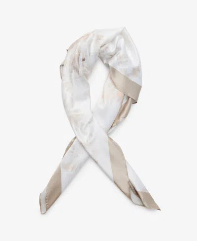 Steve Madden Floral Roads Ahead Satin & Pleated Square Scarf 2-pc. Set In Ivory