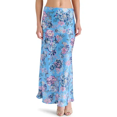 Steve Madden Floral Satin Trumpet Skirt In Etheral Floral