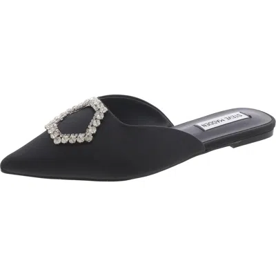 Steve Madden Flore Womens Satin Embellished Mules In Black