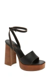 Steve Madden Floria Platform Ankle Strap Sandal In Black