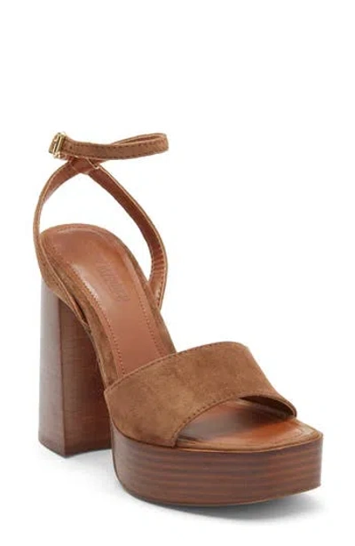 Steve Madden Floria Platform Ankle Strap Sandal In Brown