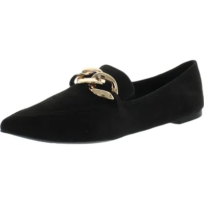 Steve Madden Flourish Womens Embellished Loafers In Black