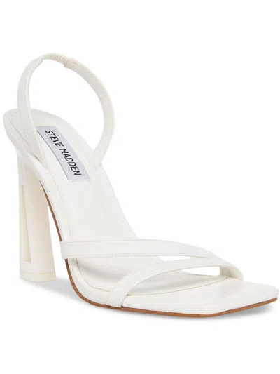 Steve Madden Forcce Womens Leather Dressy Slingback Heels In White