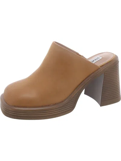Steve Madden Foresight Womens Leather Slip-on Clogs In Brown