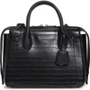 Steve Madden Foster Croc Embossed Satchel Bag In Black