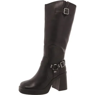 Steve Madden Francine Womens Leather Knee-high Boots In Black