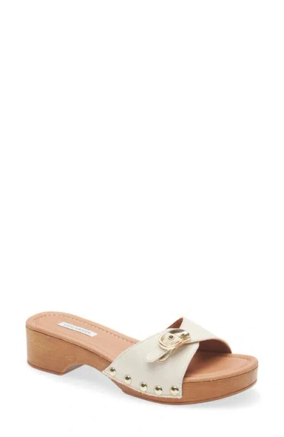 Steve Madden Fredi Platform Slide Sandal In White
