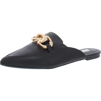 Steve Madden Friends Womens Suede Pointed Toe Loafer Slides In Black