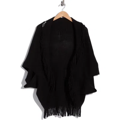 Steve Madden Fringe Swim Cover-up Topper In Black