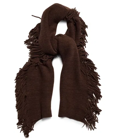 Steve Madden Fringe Woven Scarf In Brown