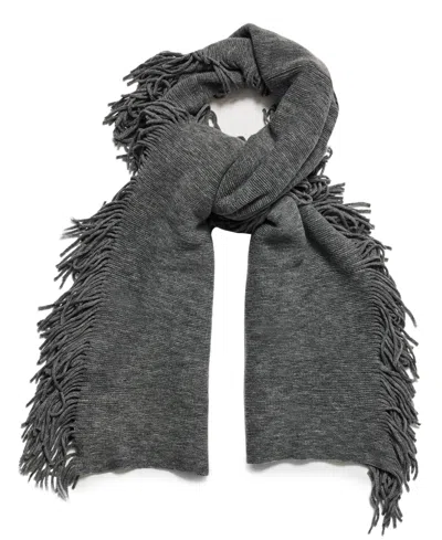 Steve Madden Fringe Woven Scarf In Gray