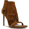 Steve Madden Fringzy Stiletto Sandal In Chestnut Suede
